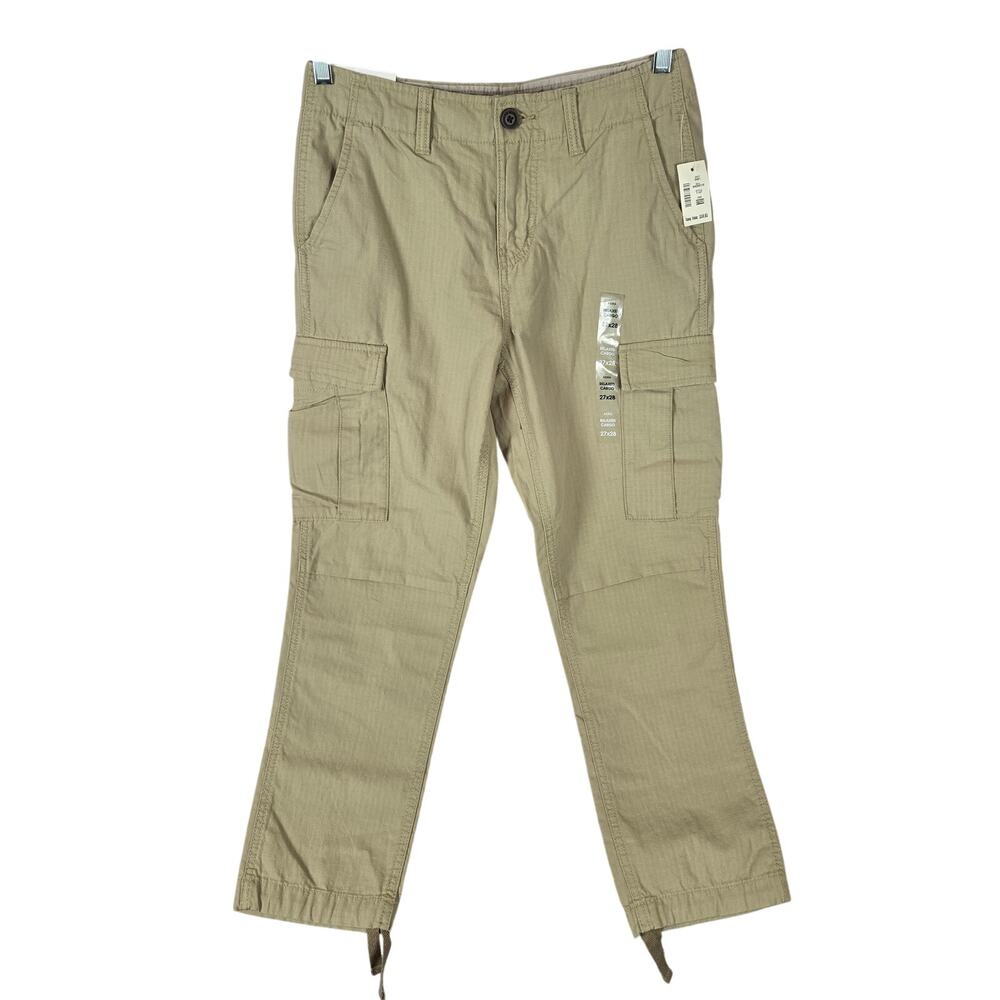Aeropostale Women Cargo Ripstop Pants 27(M) Tan Relax Minimal Neutral Hiking NWT